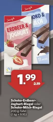 Erdbeer-Joghurt-Riegel oder Schoko-Milch-Riegel