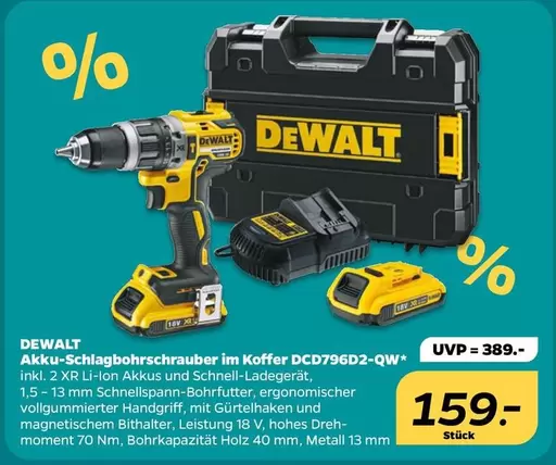Dewalt - Akku-Schlagbohrschrauber im Koffer DCD796D2-QW