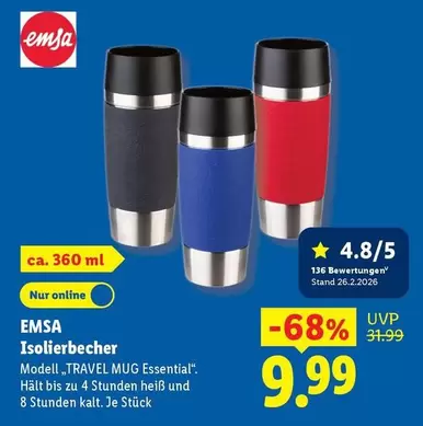 Isolierbecher Modell "TRAVEL MUG Essential"