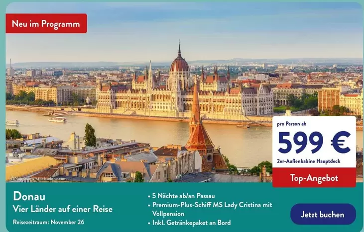 Donau Vier Länder auf einer Reise