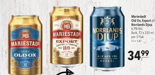 Mariestad Old Ox, Export eller Norrlands Djup