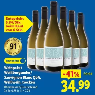 Master - Weinpaket Weißburgunder/Sauvignon Blanc QbA, Weinwein, trocken