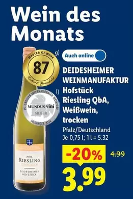 Master - DEIDESHEIMER WEINMANUFAKTUR Hofstück Riesling QbA Weißwein, trocken