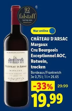 AOC - CHÂTEAU D'ARSAC Margaux Cru Bourgeois Exceptionnel , Rotwein, trocken