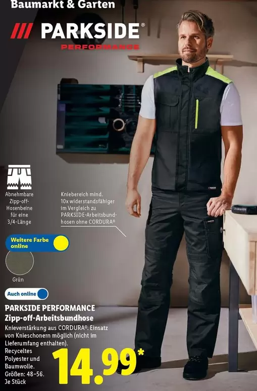 PARKSIDE PERFORMANCE
Zipp-off-Arbeits-Hose