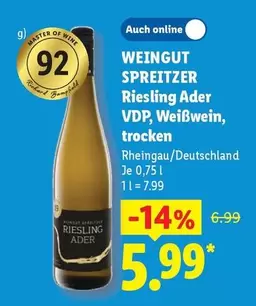 Master - Spreitzer Riesling Ader VDP Weißwein, trocken