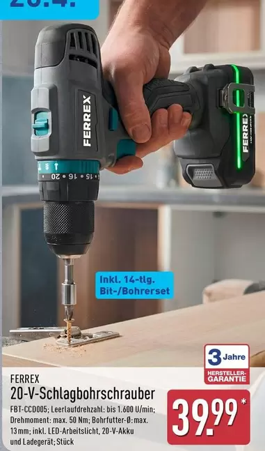 20-V-Schlagbohrschrauber FBT-CCD001