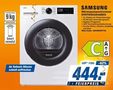Samsung - Wärmepumpentrockner DV9T9DG52A0AEEG