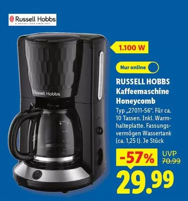 Russell Hobbs - Kaffeemaschine Honeycomb Typ "27011-56"