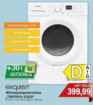 Wärmepumpentrockner TWP1001-030D