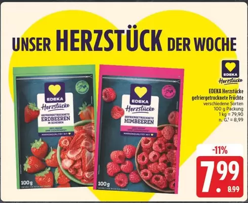 Herzstücke gefriergetrocknete Früchte