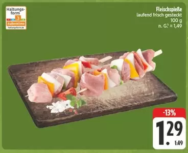 Fleischspieße laufend frisch gesteckt