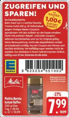 Barista -  Crema Gold 200 g Glas