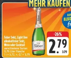Faber - Sekt, Light live alkoholfreier Sekt, Wein oder Cocktail