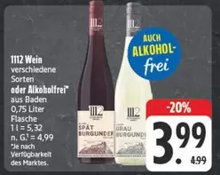 Baden - 1112 Wein verschiedene Sorten oder alkoholfrei