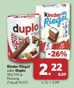 Kinder -  Riegel oder Duplo
