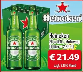 Heineken - 20 x 0,4l Mehrweg