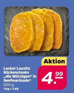 Lecker Lausitz Rückensteaks "die Würzigen" in Senfmarinade