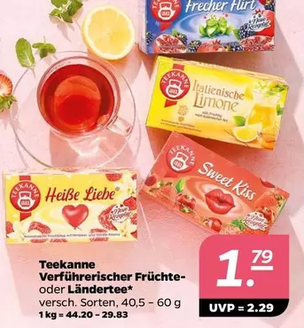 Verführerischer Früchte- oder Ländertee