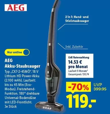 AEG - Akku-Staubsauber Typ CX7-2-45MÖ