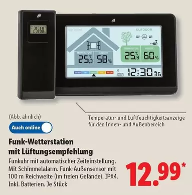 Funk-Wetterstation mit Lüftungsempfehlung