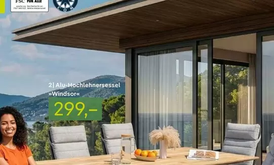 Alu-Hochlehnersessel "Windsor"