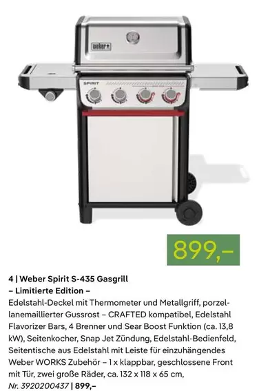 weber - Spirit S-435 Gasgrill - Limitierte Edition