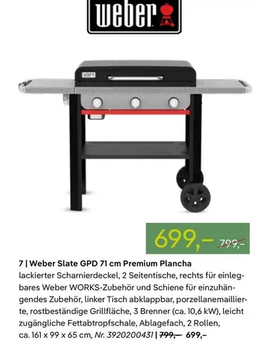 weber - Slate GPD 71 cm Premium Plancha