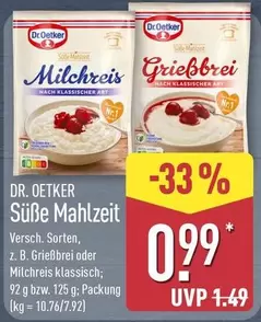 Milchreis oder Grießbrei