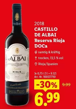 CASTILLO DE ALBAI Reserva Rioja DOCa