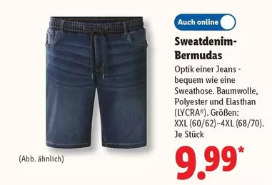 Sweatdenim-Bermudas