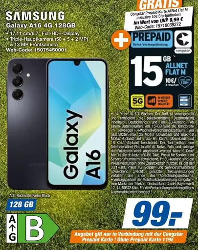 Samsung - Galaxy A16 4G 128GB