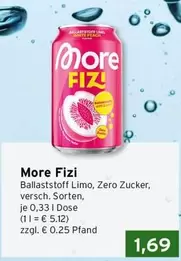 More Fizi Ballaststoff Limo, Zero Zucker