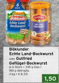 Echte Land-Bockwurst oder Geflügel-Bockwurst