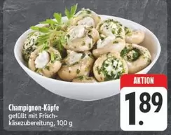 Champignon-Köpfe gefüllt mit Frischkäsezubereitung