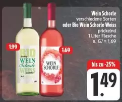 Bio - Wein Schorle oder  Wein Schorle Weiss