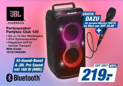 Jbl - Partyspeaker Partybox Club 120