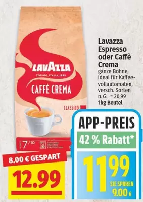 Lavazza - Espresso oder Caffè Crema ganze Bohne
