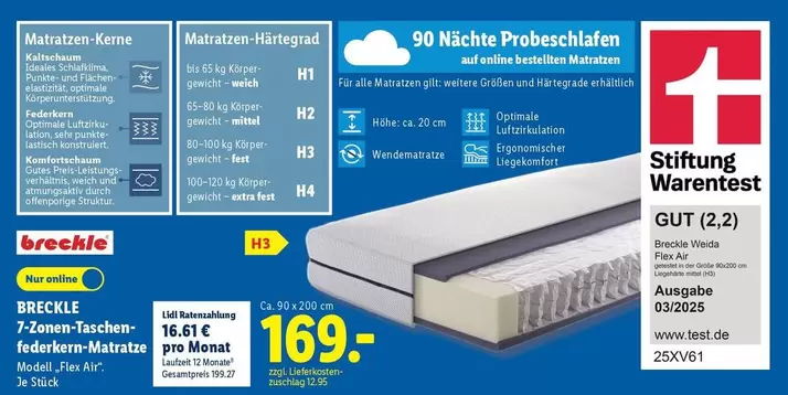 Fest - 7-Zonen-Taschenfederkern-Matratze