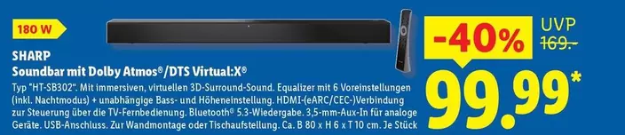 Soundbar mit Dolby Atmos / DTS Virtual:X