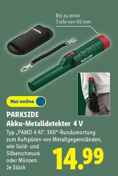 Gold - Akku-Metalldetektor 4 V