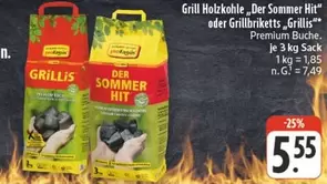 Grill Holzkohle "Der Sommer Hit" oder Grillbriketts "Grillis"