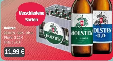 Holsten 20 x 0,5 Liter - Glas-Kiste