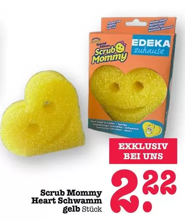 Scrub Mommy Heart Schwamm gelb Stück