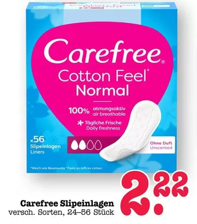 Carefree - Cotton Feel Normal Slip Einlagen