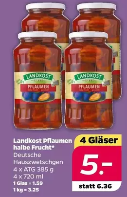 Landkost Pflaumen halbe Frucht