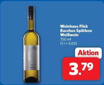 Bacchus Spätlese Weißwein