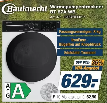 Wärmepumpentrockner BT 87A WB