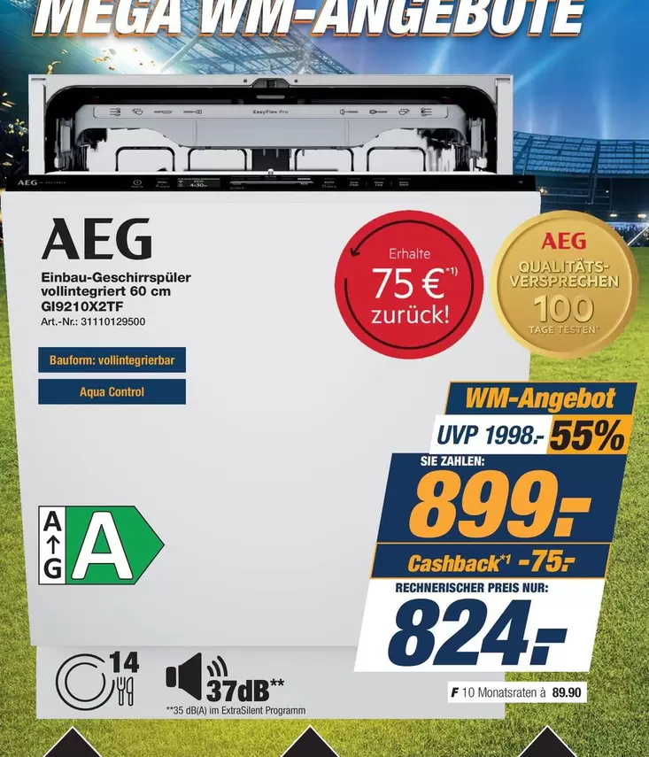 AEG - Geschirrspüler vollintegrierter 60 cm GII2I0XTFP