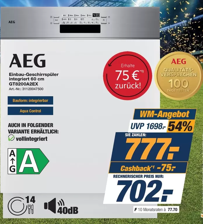 AEG - Einbau-Geschirrspüler GT8200A2EX